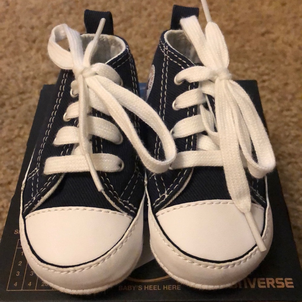 Converse Chuck Taylor first star navy crib shoes